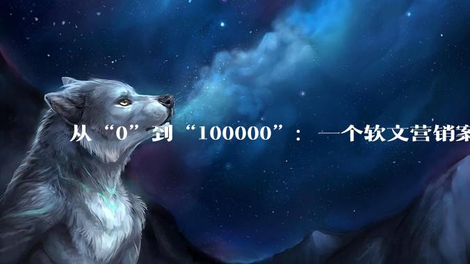 从“0”到“100000”：一个软文营销案例的神奇之旅 - *