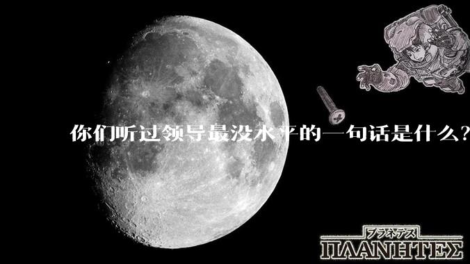 你们听过领导最没水平的一句话是什么？