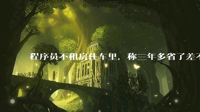 程序员不租房住车里，称三年多省了差不多十万，被质疑占用公共***，怎样看他的选择？这算占用公共***吗？